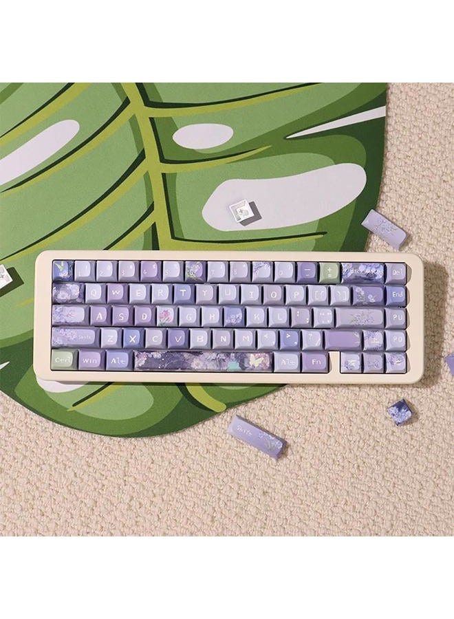 Sumgsn 156 Keys PBT Dye Sub Custom Purple Keycaps URE Profile Butterfly Keycap Set Fit for 95% 75% 65% 60% Cherry Mx Switches Mechanical Keyboard - Image 3