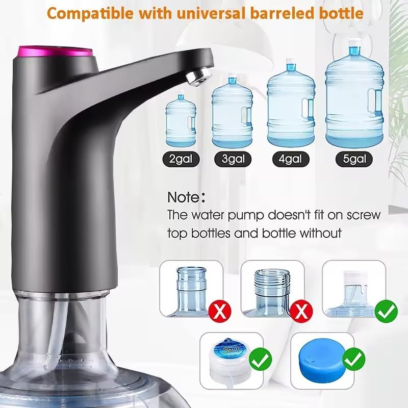 PONDI USB Rechargeable Water Dispenser with Detachable Base for 5 Gallon Bottles - Portable Dispenser with 1200mAh Battery - Smart and Automatic - Ideal for Home, Office, and Outdoor Use (Tabletop Green) - Image 4