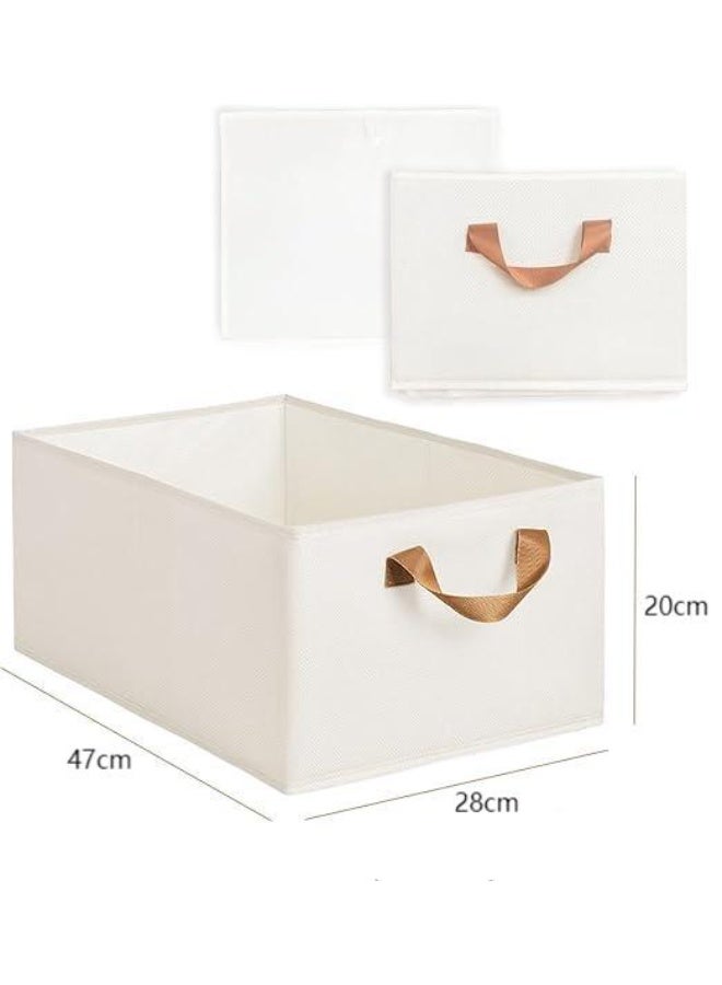 DUNISO 2 Pcs Foldable Closet Storage Organizer，Wardrobe Drawer Organizers with Handles，Washable Clothes Storage Basket，for Baby Clothes,Bra,Scarves,Belt,Tie，47*28*20cm - Image 2
