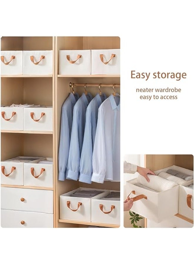 DUNISO 2 Pcs Foldable Closet Storage Organizer，Wardrobe Drawer Organizers with Handles，Washable Clothes Storage Basket，for Baby Clothes,Bra,Scarves,Belt,Tie，47*28*20cm - Image 3