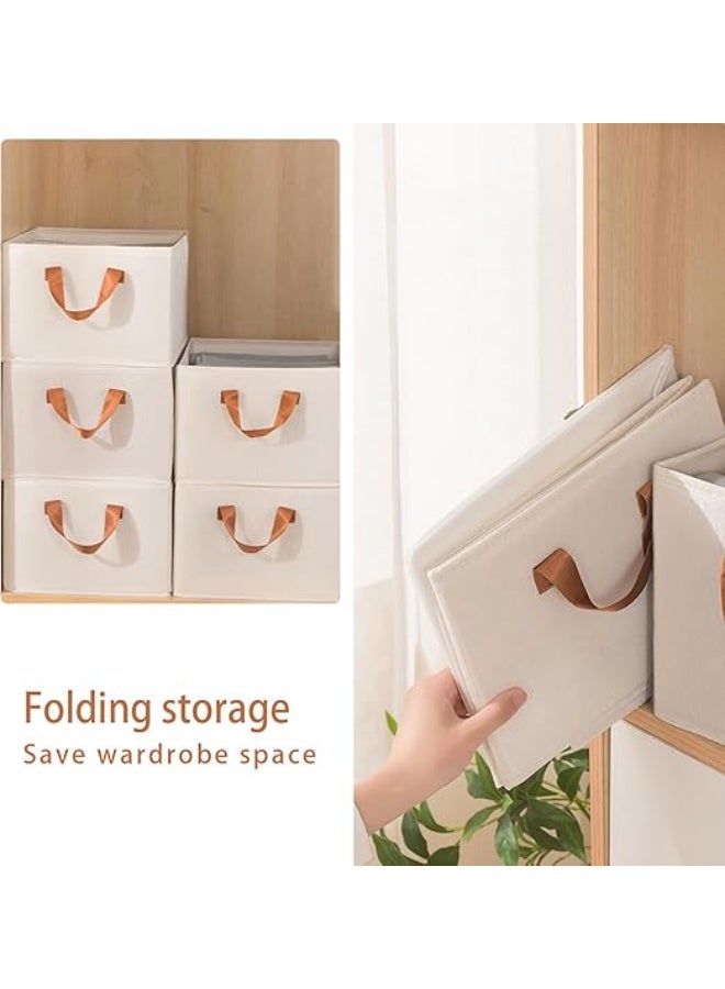 DUNISO 2 Pcs Foldable Closet Storage Organizer，Wardrobe Drawer Organizers with Handles，Washable Clothes Storage Basket，for Baby Clothes,Bra,Scarves,Belt,Tie，47*28*20cm - Image 4