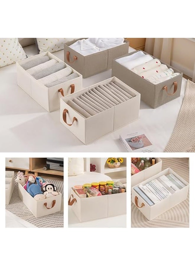 DUNISO 2 Pcs Foldable Closet Storage Organizer，Wardrobe Drawer Organizers with Handles，Washable Clothes Storage Basket，for Baby Clothes,Bra,Scarves,Belt,Tie，47*28*20cm - Image 5