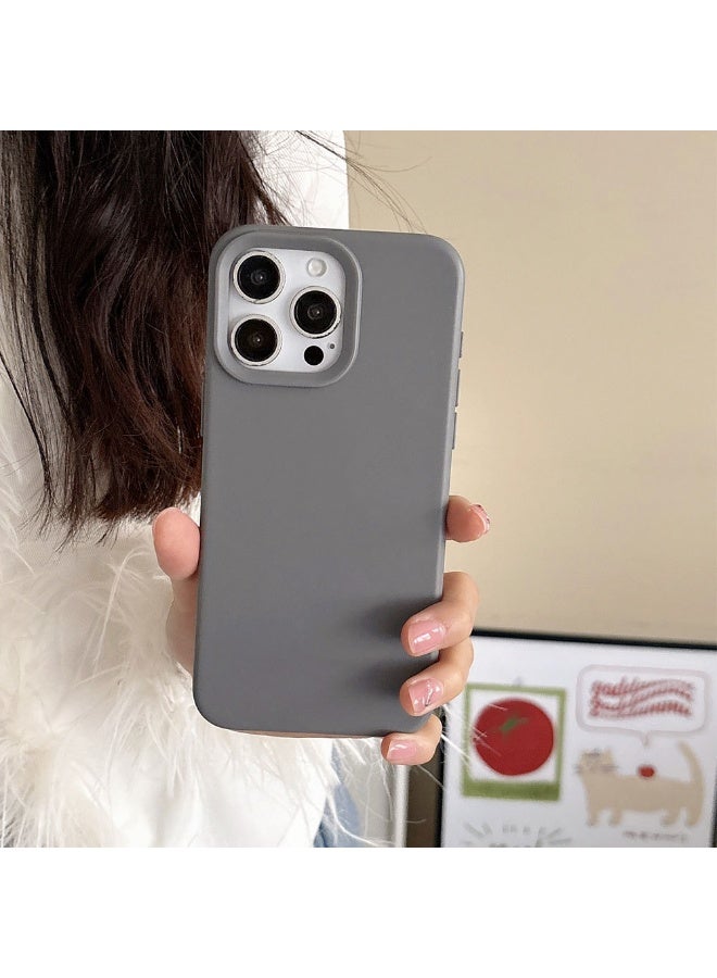 NIBEMINENT Simple Solid Skin Feeling Protective TPU Case Cover For iPhone 15 Plus, Starry Sky Gray