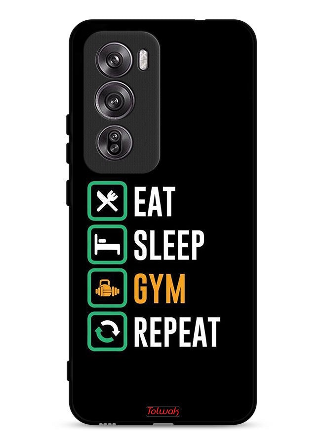 Tolwak Oppo Reno12 Pro 5G Protective Case Cover Eat Sleep Gym Repeat - Image 1