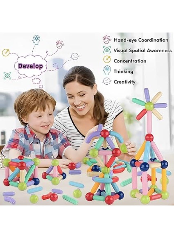 ممز بلانيت العاب اطفال مغناطيسيه 50 قطعه| فريدة من نوعها عالية الجودة مع بوكس قابل للحمل واللعب الانيق | عصا و كور مغناطيسية ثلاثية الابعاد  .العاب للاطفال - Image 4