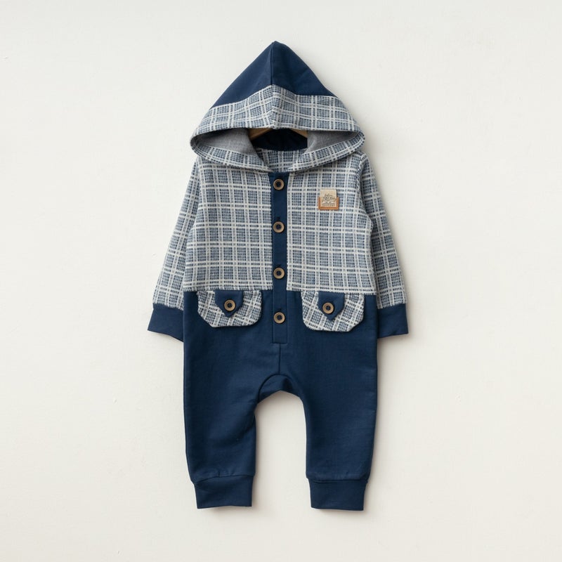 Baby Fou Hooded Front Buttoned Jumpsuit - Image 1