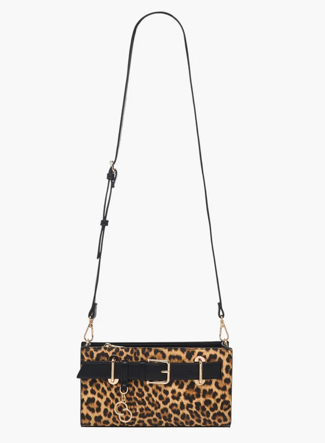 Celeste Animal Print Clutch with Detachable Strap