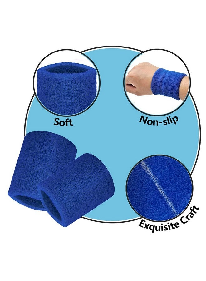 GOGO 2 Pcs Terry Cloth Wristband Athletic Wrist Sweatband For Gym Sports Red  - Image 3