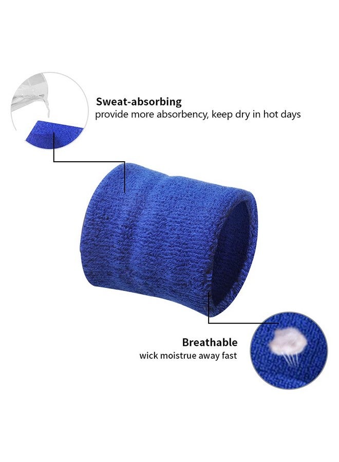 GOGO 2 Pcs Terry Cloth Wristband Athletic Wrist Sweatband For Gym Sports Red  - Image 4