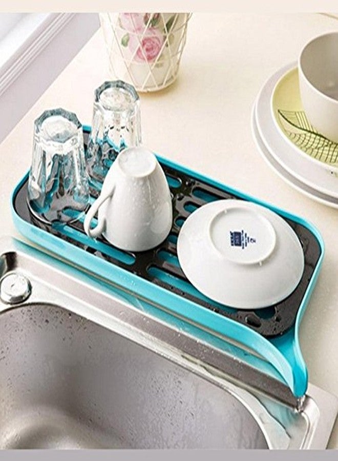 Everyday Desire Multifunctional Double Layer Kitchen Drain Shelf Sink Draining Rack Tray Dish Bowl Storage Holder Vegetable Fruits Draing Board (Random Colour Will be Sent) - Image 3