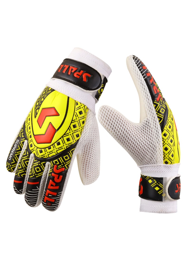 سبال قفازات حارس المرمى قبضة قوية مع العمود الفقري للإصبع حماية مزدوجة للمعصم تمنع الإصابات لأصعب تصديات قفازات تدريب حارس المرمى - Image 2