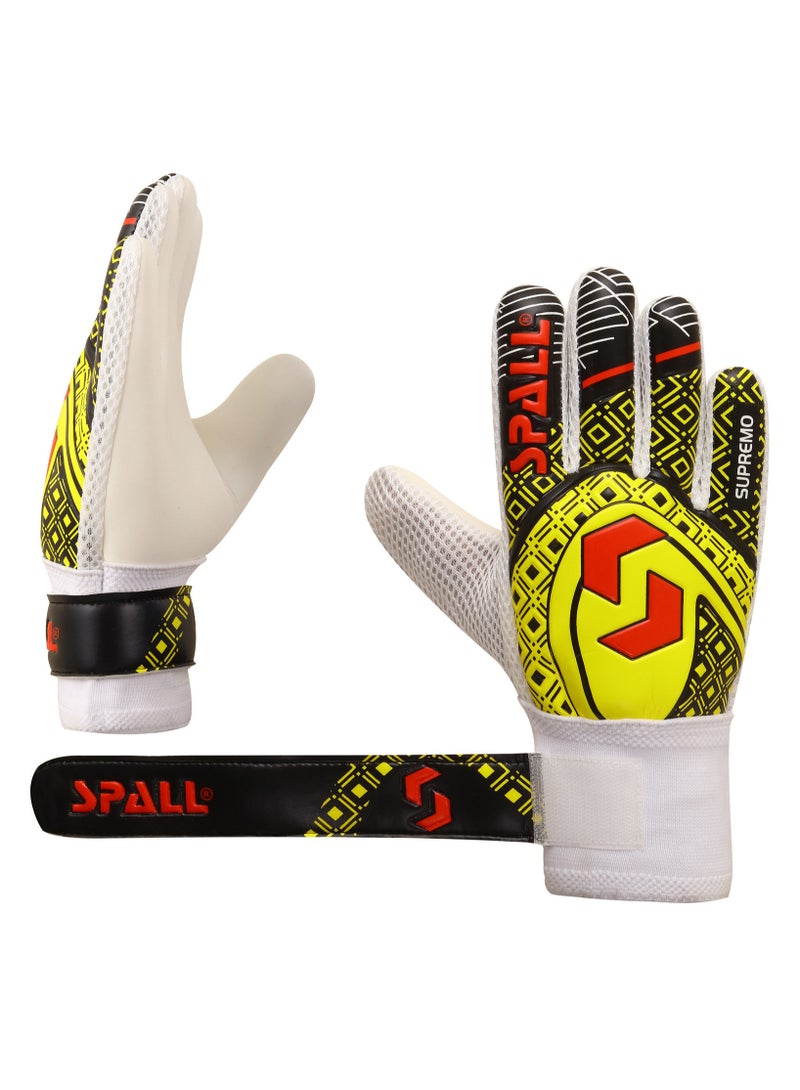 سبال قفازات حارس المرمى قبضة قوية مع العمود الفقري للإصبع حماية مزدوجة للمعصم تمنع الإصابات لأصعب تصديات قفازات تدريب حارس المرمى - Image 3