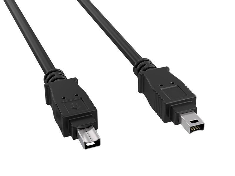 Cable Leader CableLeader 3ft FireWire 400 Cable IEEE-1394a 4-Pin Male to Male Data Transfer Cable, iLink DV Cable, DV Camera to Computer, Camcorder to Laptop Cable, Black - Image 1