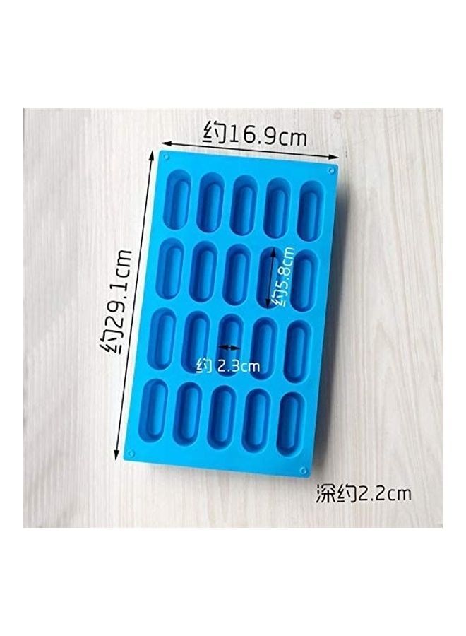 NIBEMINENT Rectangle Silicone Molds For Baking Blue 29.1x2.2x16.9cm - Image 2