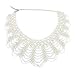 Retzjorv Vpang Detachable Blouse Fake Collar Elegant Pearl Beaded False Collar Choker Peter Pan Necklace White - Image 2