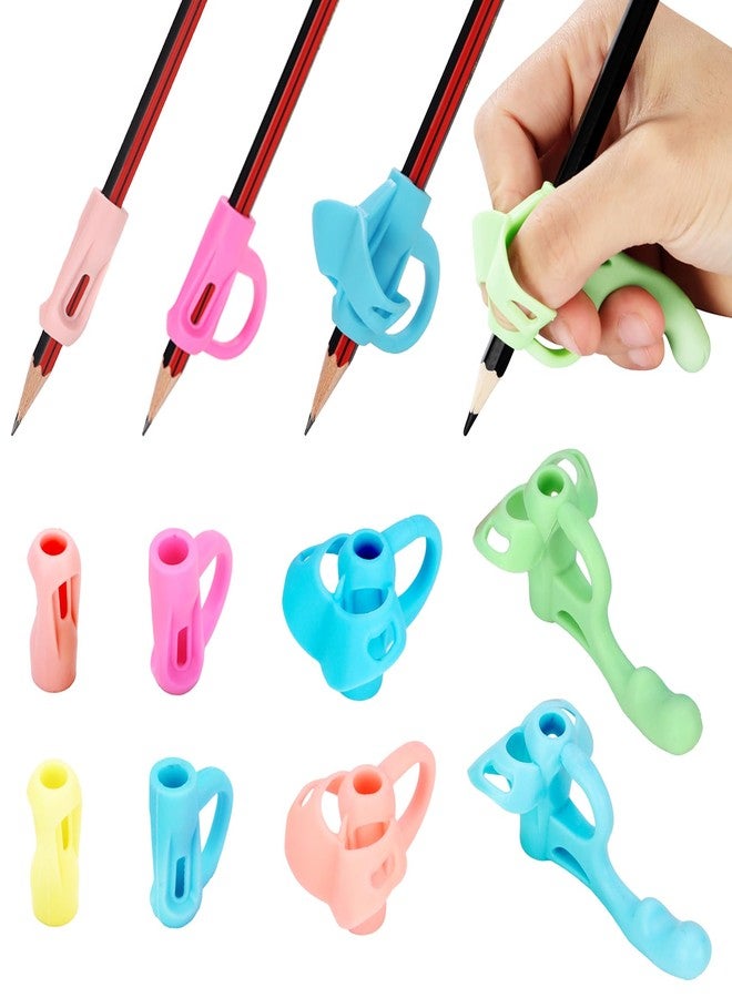 Larspotta 4-Stage Pencil Grips for Kids Writing Posture Correction, 8 Pack Pencil Holder for Toddlers Writing Aid Tools, Pencil Grippers for Preschoolers Needs in Classroom, Assorted Colors - Image 1