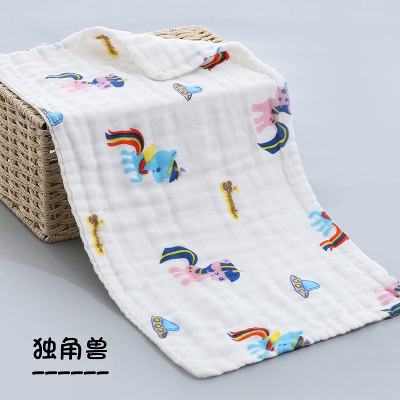 Kids Cotton Muslin Towels Six-Layer for Face and Hands Unicorn 