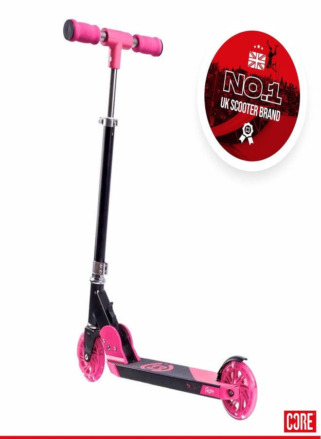 CORE Scooter for Kids Ages 6-12 - Foldy Kids Scooter, Kick Scooter, 2 Wheel Light-Up LED, Easy Folding Scooter, 3 Adjustable Height Handlebar, Pro Deck, Boys Scooter & Girls Scooter, 4 Colors (Pink) - Image 4