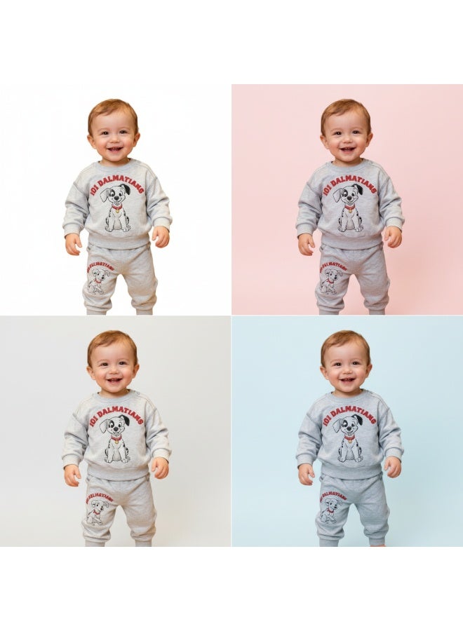Disney 101 Dalmatians Baby 2-Piece Set (Sweatshirt & Jogger Pants) Grey - Image 2