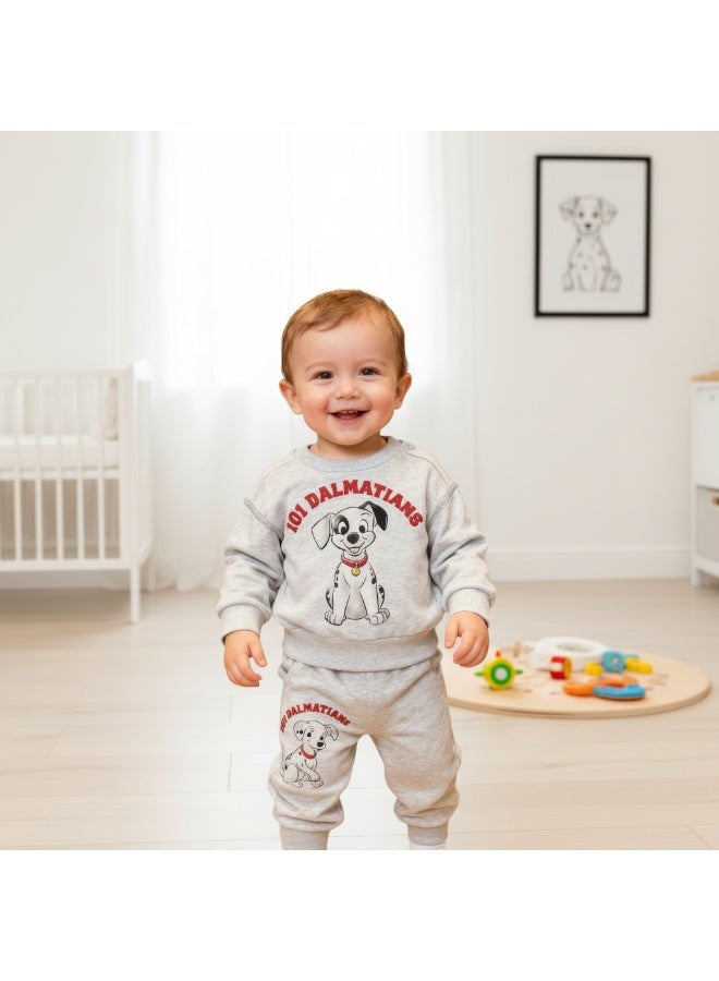 Disney 101 Dalmatians Baby 2-Piece Set (Sweatshirt & Jogger Pants) Grey - Image 3