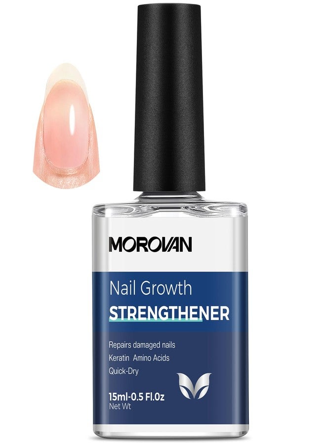 Morovan Nail Strengthener and Growth: Clear Nail Polish Hardener for Damaged Nails Treatment Natural Keratin Repair Ridge Filler Prevents Discoloration Crack Thin Essential Manicure Nail Care Women - Image 1