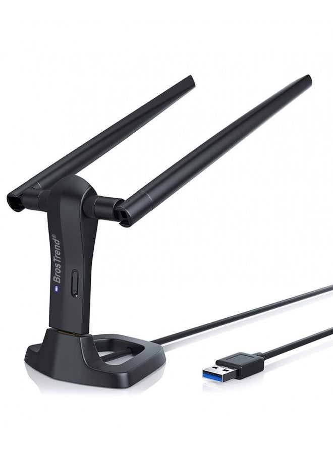 BrosTrend - BrosTrend Linux WiFi Adapter for Ubuntu, Mint, Kali, Debian, Lubuntu, Xubuntu, Mate, Zorin, PureOS, Raspberry Pi 2+, Windows 11, 1200Mbps, 5GHz/2.4GHz, Long Range 2X5dBi Antennas, USB3.0 - Image 1