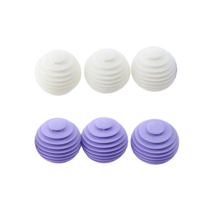 gifthub 6pcs Laundry Ball, Silicone Wash Ball for Washing Machine, Lint Remover Dryer Balls, Soft Pet Fur Catcher Balls for Laundry, Reusable Home Gadgets(White/Purple) - Image 1