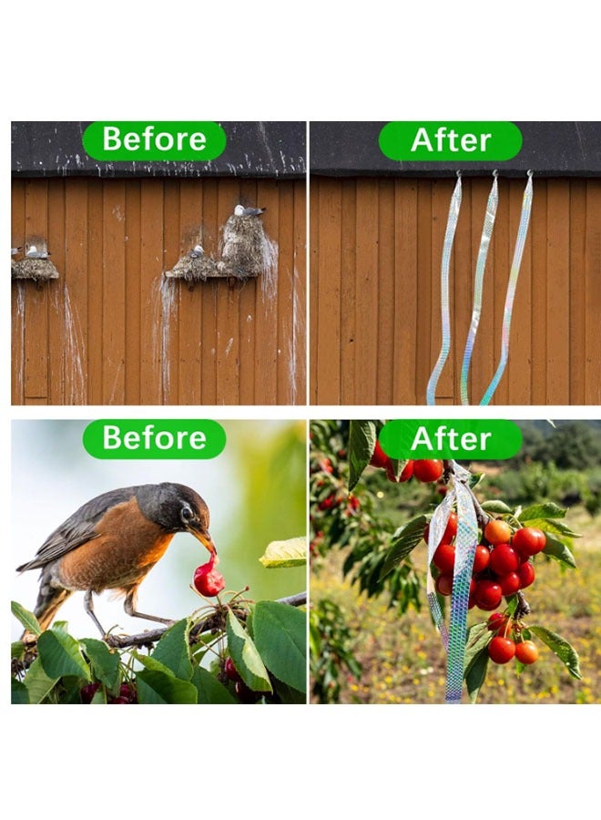 إيهوم شريط لاصق لتخويف الطيور - شريط لاصق عاكس 4.8 سم*110م شريط عاكس من شريط قوس قزح لمنع الطيور من ضرب النوافذ - Image 3