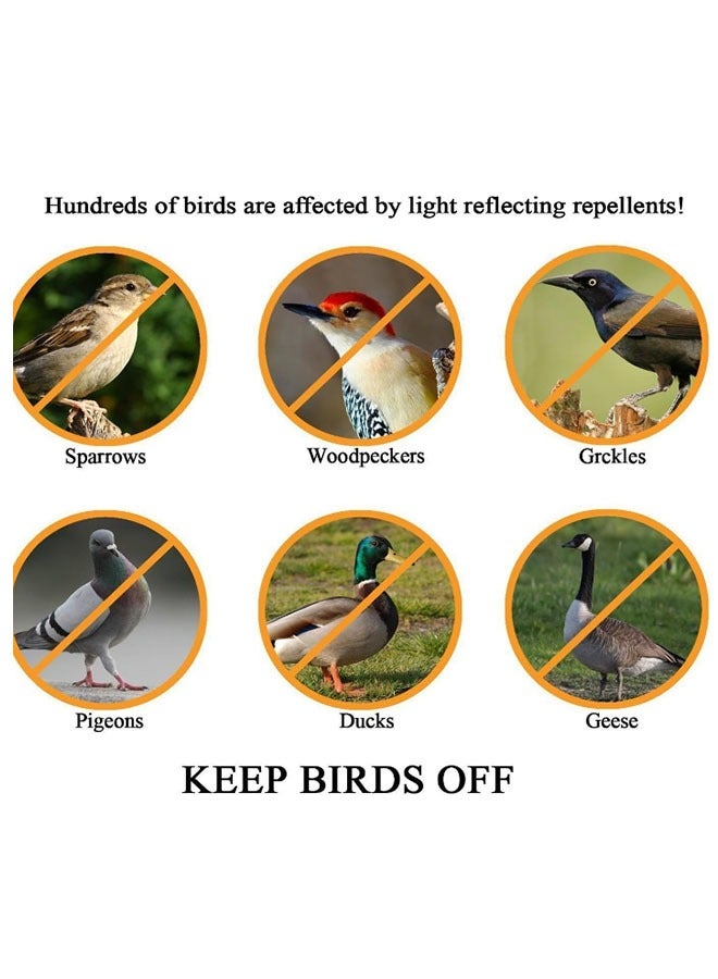 إيهوم شريط لاصق لتخويف الطيور - شريط لاصق عاكس 4.8 سم*110م شريط عاكس من شريط قوس قزح لمنع الطيور من ضرب النوافذ - Image 5