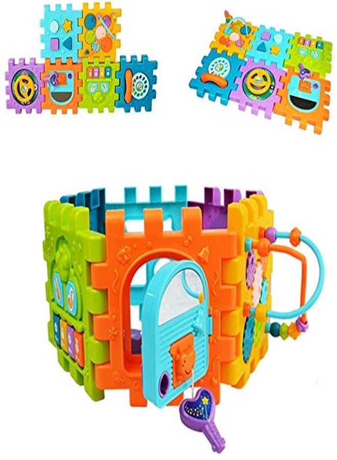 VikriDA Baby Activity 6 in 1 Shape sorter Cube Toddler Toys Centers Educational Music Play Preschool Toy for 1-2 Years Old- Multi Color (Big Size) - Image 2