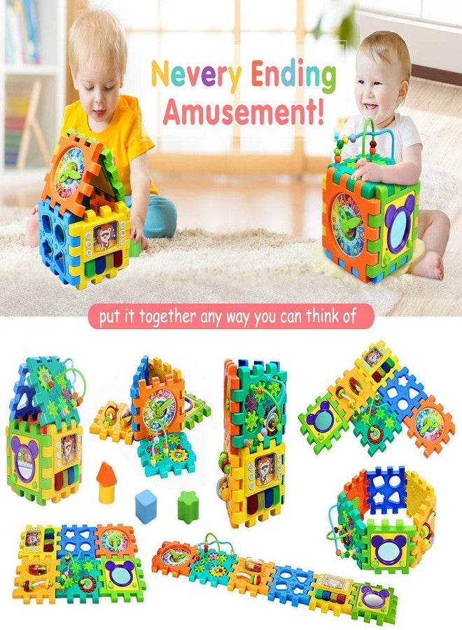 VikriDA Baby Activity 6 in 1 Shape sorter Cube Toddler Toys Centers Educational Music Play Preschool Toy for 1-2 Years Old- Multi Color (Big Size) - Image 4