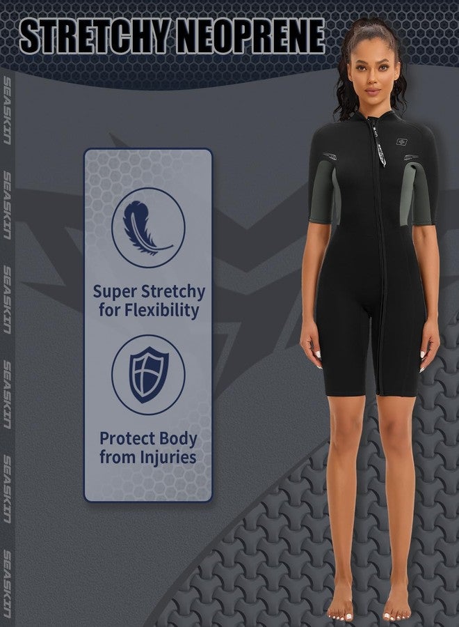 Seaskin Shorty Wetsuits for Womens 2mm Front Zip Diving Suits - Image 5