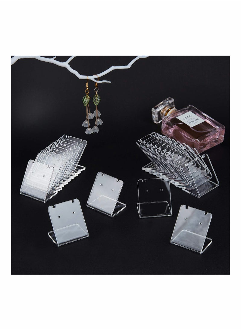 SYOSI 24 Packs 48 Holes Earring Holder L-Shape Jewelry Organizer Displays Marketing Acrylic Ear Stud Necklace Stand Holders for Necklace Jewelry Dangling  - Image 5