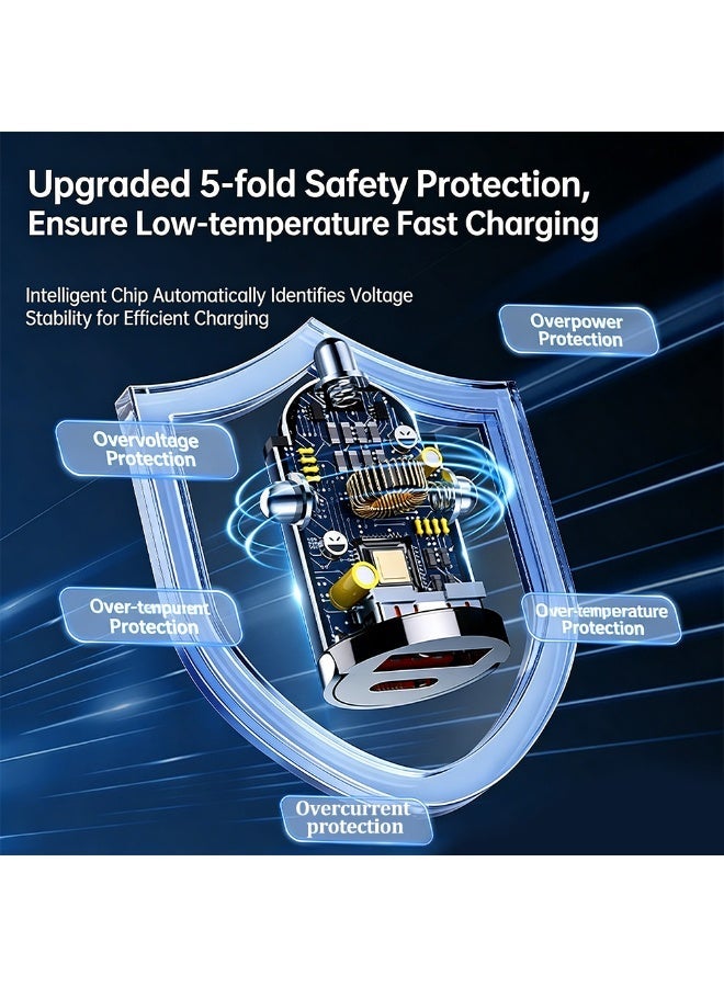FDTY شاحن سيارة USB C/A ثنائي المنافذ 100 وات PD30W+QC100W للشحن السريع، محول ولاعة السجائر لأجهزة iPhone 17/16/15/14/13 و Samsung S25/S24/S23 و Google Android و iPad و MacBook - Image 2