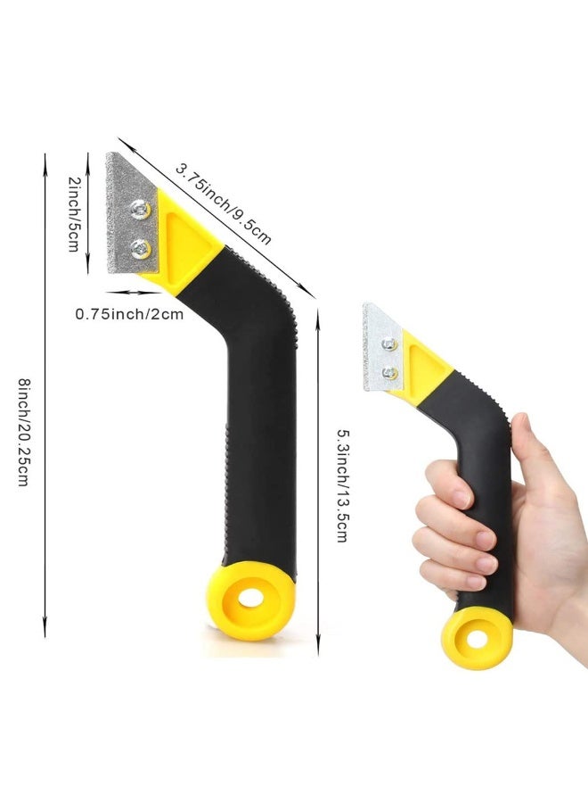 RAHAYM Grout Remover Tool, Grout Saw Angled Grout Scraping Rake Tool with 6 Pieces Extra Blades Replacement for Tile Cleaning - Image 3