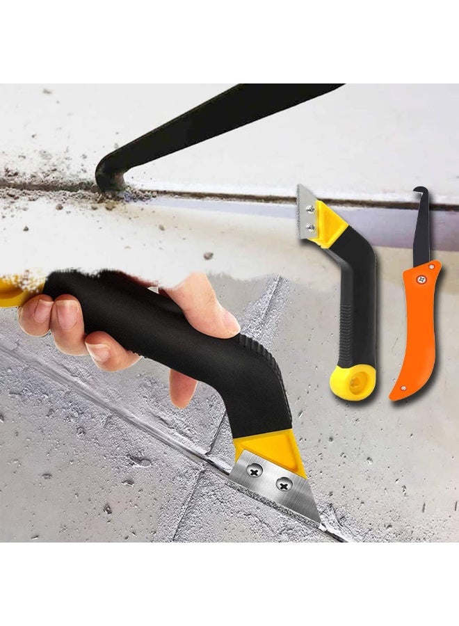RAHAYM Grout Remover Tool, Grout Saw Angled Grout Scraping Rake Tool with 6 Pieces Extra Blades Replacement for Tile Cleaning - Image 4