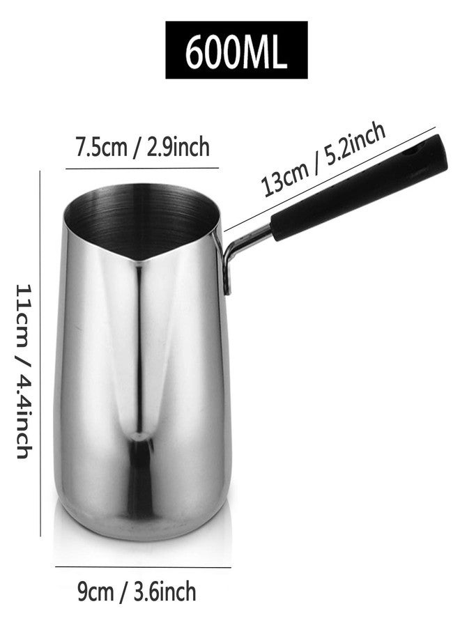 JOYIT 600ML/20oz Turkish Coffee Pot - 304 Stainless Steel Coffee and Butter Warmer, Premium Milk Warmer and Milk Pot with Spout - Image 2