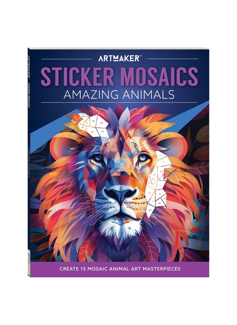 Hinkler Art Maker Sticker Mosaics Amazing Animals – Creative Sticker Art Kit, DIY Mosaic Craft for Kids, Fun Animal Designs, Includes Colorful Stickers and Pattern Sheets - Image 1