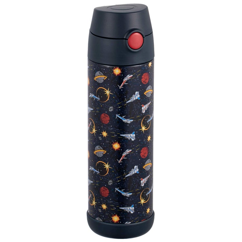 Snug Insulated Kids Water Bottle with Straw & Spout â€“ Double-Wall Stainless Steel, Leakproof, Easy-Flip Lid â€“ For School, Travel, Toddlers & Big Kids - Space Wars, 17oz - Image 1