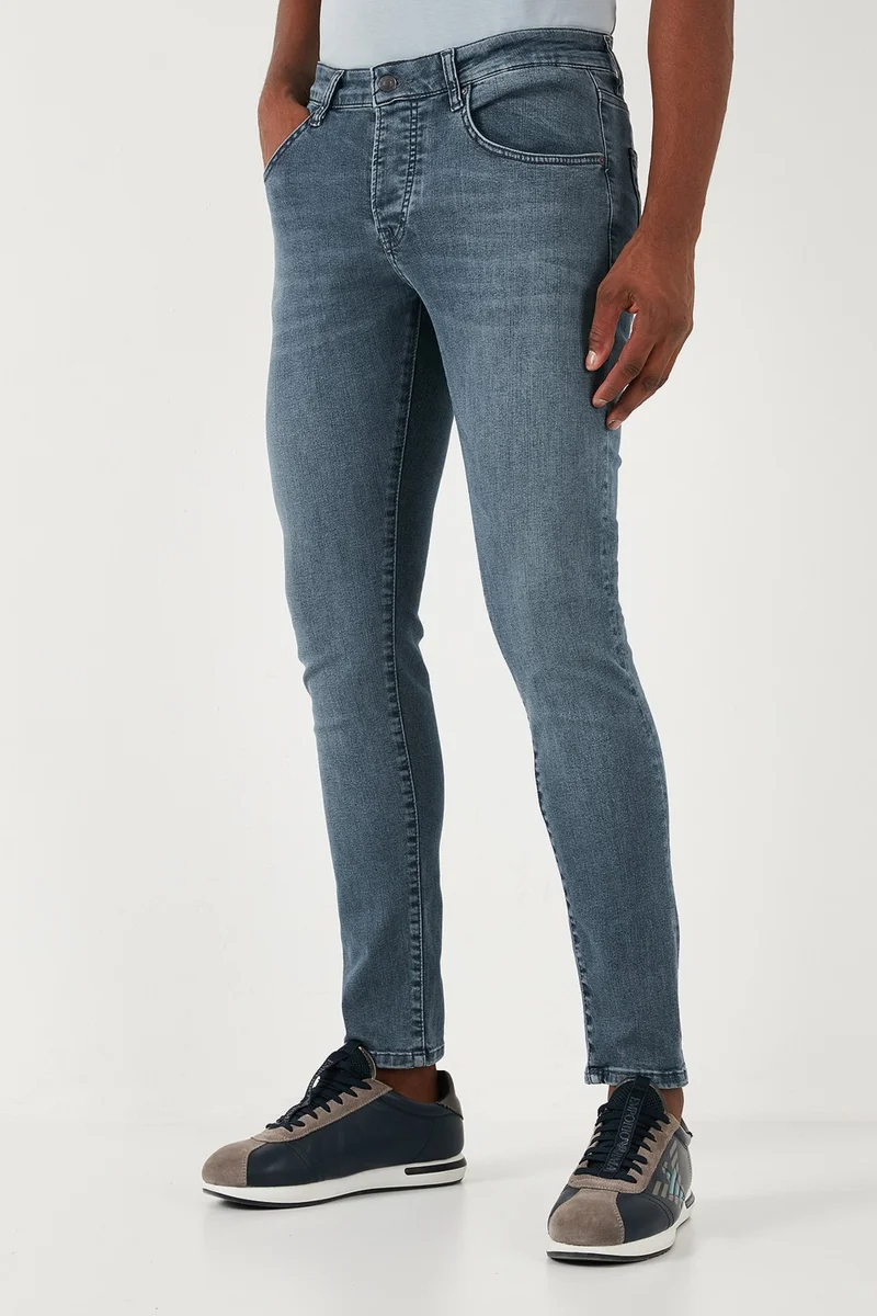 بوراتي Stretch Cotton Slim Fit Normal Waist Skinny Leg Jeans Men's Jeans 1120S02NAPOLI