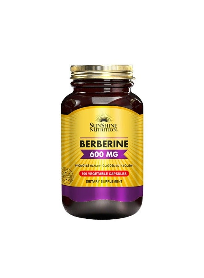 Sunshine Nutrition Berberine 600mg Capsules 100s | Herbal Dietary Supplement