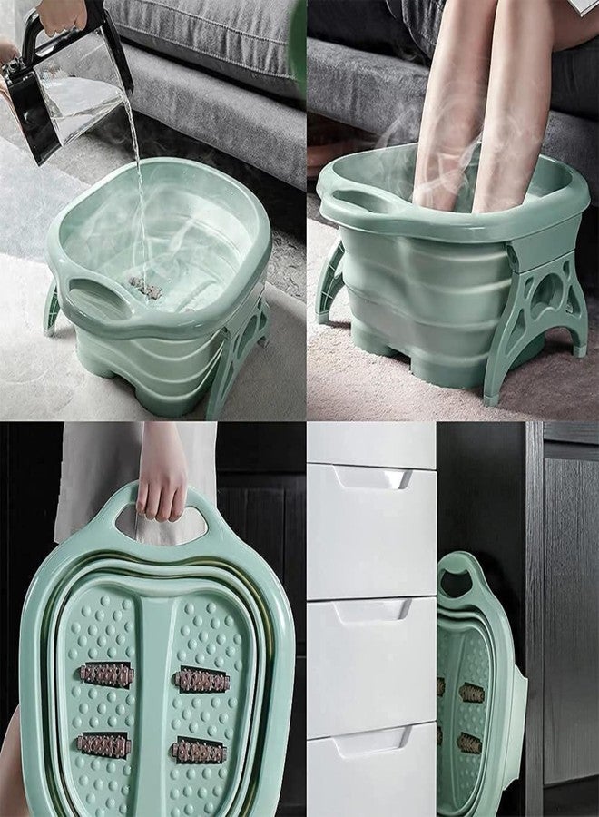 Drumstone (𝟏𝟓 𝗬𝗲𝗮𝗿𝘀 𝐖𝐚𝐫𝐫𝐚𝐧𝐭𝐲) Large Foot Soaking Tub with Massaging Rollers Portable, Foldable Foot Bath for At-Home Spa Pedicure - Plastic & Rubber Foot Soak Tub for Callus Removal - Image 4