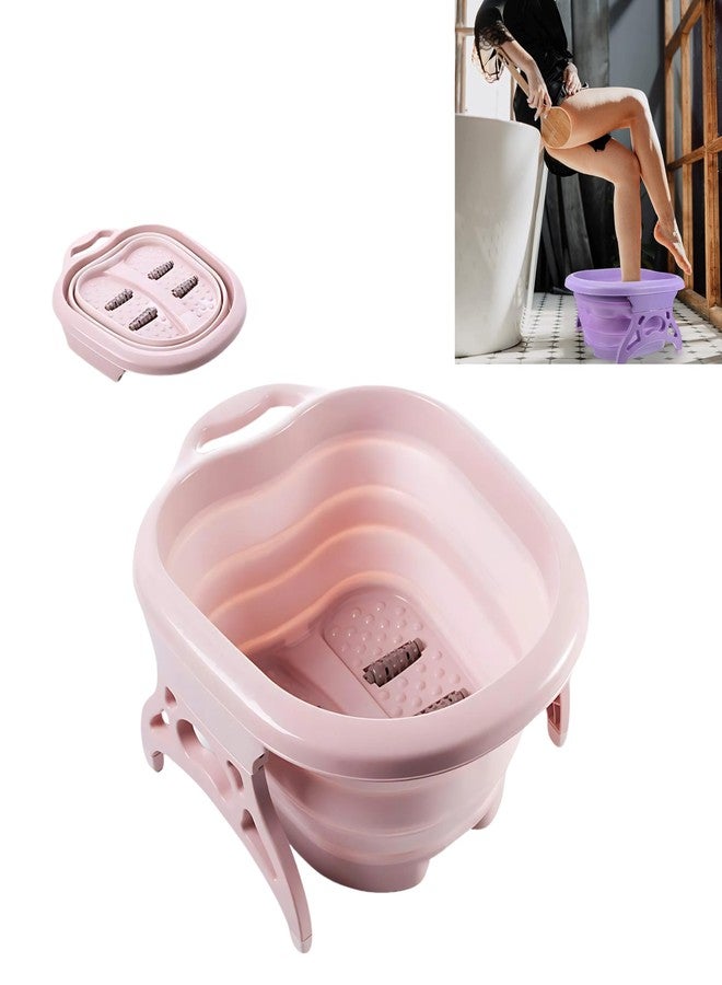 Drumstone (𝟏𝟓 𝗬𝗲𝗮𝗿𝘀 𝐖𝐚𝐫𝐫𝐚𝐧𝐭𝐲) Large Foot Soaking Tub with Massaging Rollers Portable, Foldable Foot Bath for At-Home Spa Pedicure - Plastic & Rubber Foot Soak Tub for Callus Removal - Image 1