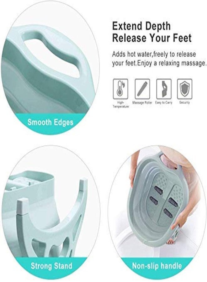 Drumstone (𝟏𝟓 𝗬𝗲𝗮𝗿𝘀 𝐖𝐚𝐫𝐫𝐚𝐧𝐭𝐲) Large Foot Soaking Tub with Massaging Rollers Portable, Foldable Foot Bath for At-Home Spa Pedicure - Plastic & Rubber Foot Soak Tub for Callus Removal - Image 2