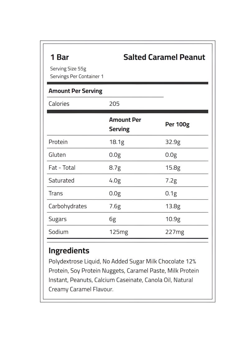 Adonis Cookie Dough Salted Caramel Peanut Protein Bar 55g (18g Protein) - Image 3