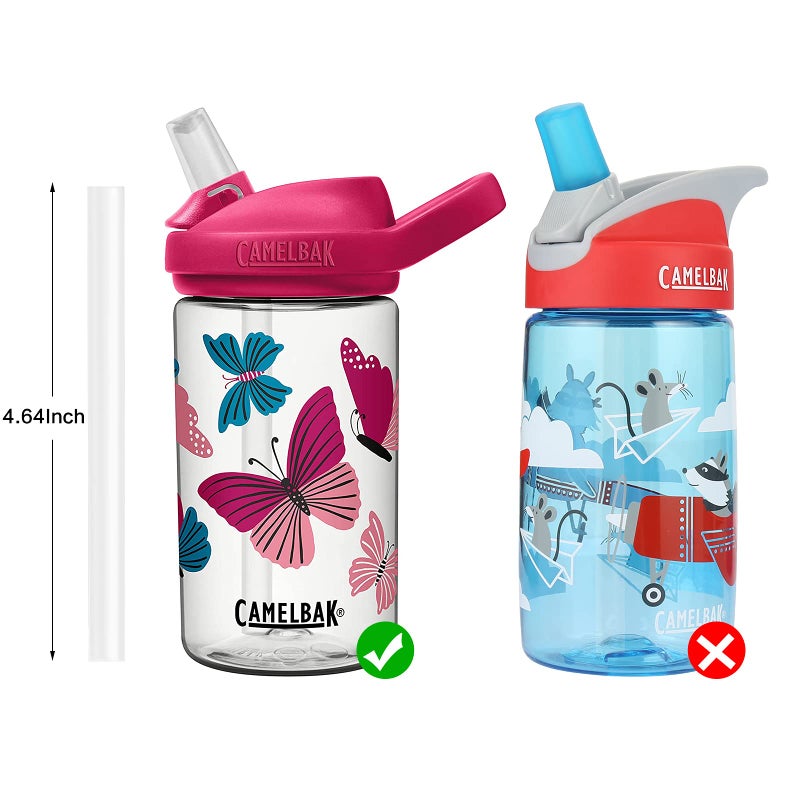 CampTek Straws Replacement for CamelBak eddy+14 oz Kids Water Bottle,CamelBak Eddy+ Straw Replacements,Accessories Set Include 4 BPA-FREE Straws and 1 Straw Cleaning Brush(14OZ) - Image 5