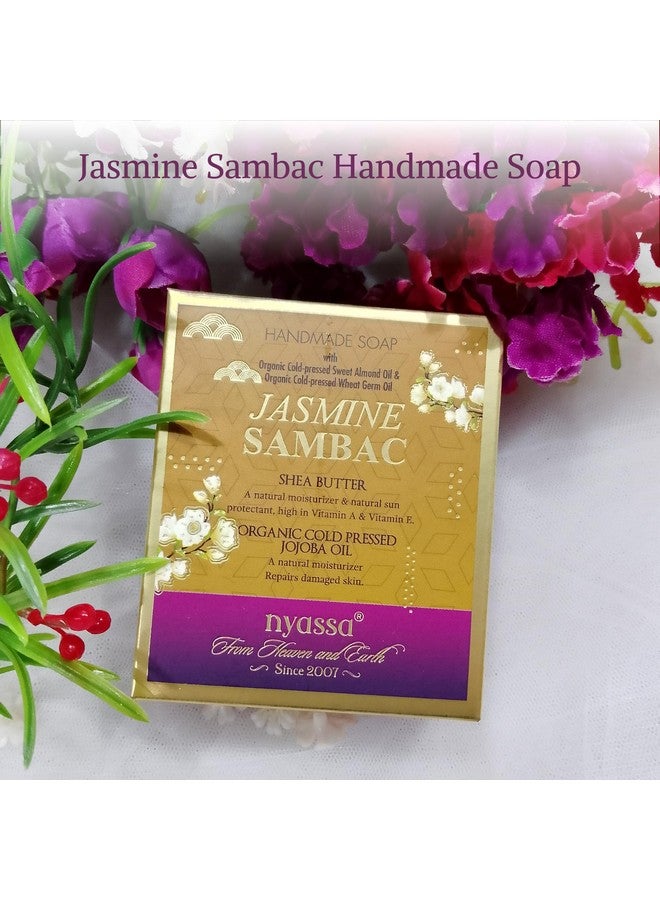 Nyassa Jasmine Sambac Handmade Natural Bathing Soap with Shea Butter & Organic Cold Pressed Jojoba Oil 150gm - Image 3