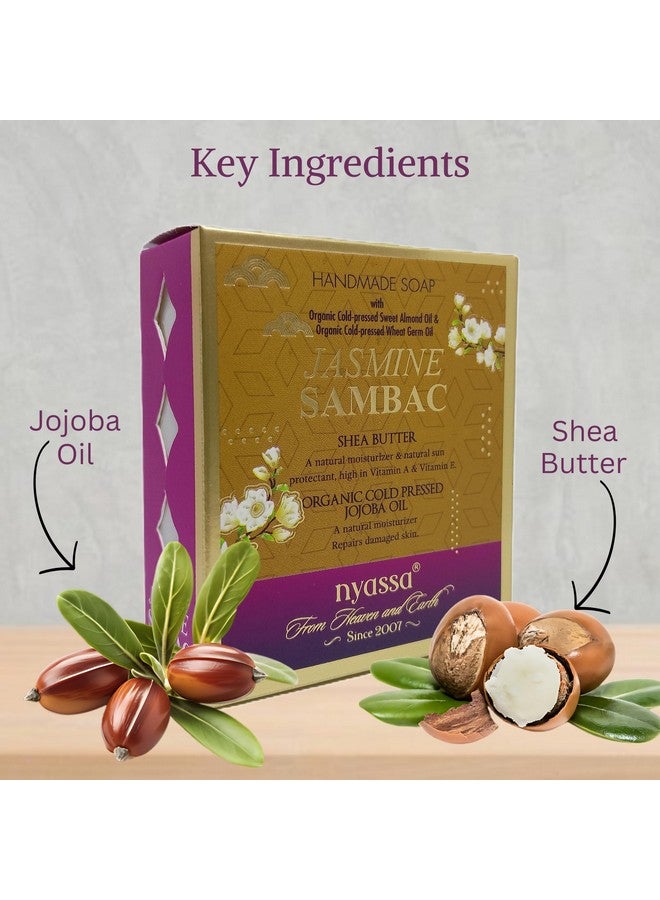 Nyassa Jasmine Sambac Handmade Natural Bathing Soap with Shea Butter & Organic Cold Pressed Jojoba Oil 150gm - Image 4