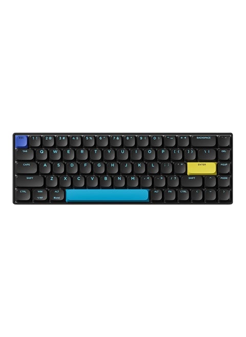 Slim Wireless Mechanical Keyboard, 68-Key Hot-Swappable Gaming Keyboard, Bluetooth & 2.4G Connectivity, Red Switches, Compatible with Mac & Windows - Black