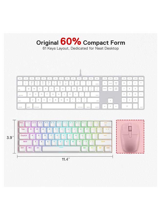 ريدراجون لوحة مفاتيح ألعاب ميكانيكية سلكية/بلوتوث K530 Draconic بنسبة 60% RGB - مفاتيح بنية اللون بلوتوث 5.0-3 جهاز قابل للتبديل - كابل من النوع C - الكمبيوتر الشخصي/الكمبيوتر المحمول/الهاتف المحمول - Image 5